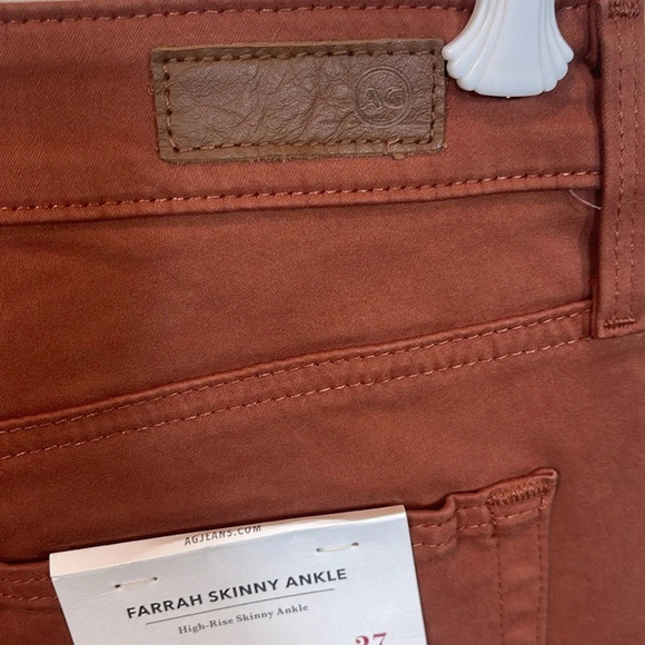 Ag Farrah High Waist Ankle Skinny Orange Jeans Size 27 - Picture 7 of 8